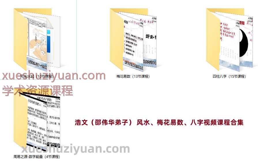 浩文（邵伟华弟子） 风水、梅花易数、八字视频课程合集插图