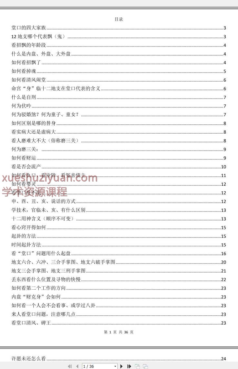 掐指算看卦技巧168元PDF文档36页Y插图