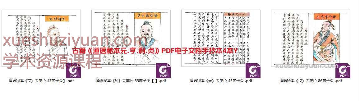 古籍《道医秘本元.亨.利.贞》PDF电子文档手抄本4本Y插图