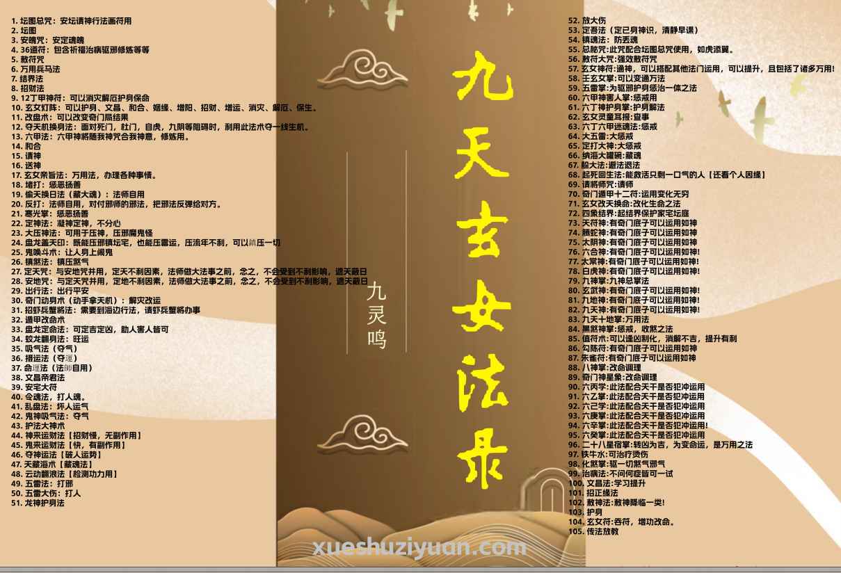 25年九灵鸣老师九天玄女秘法录，2集视频+文档1本Y插图